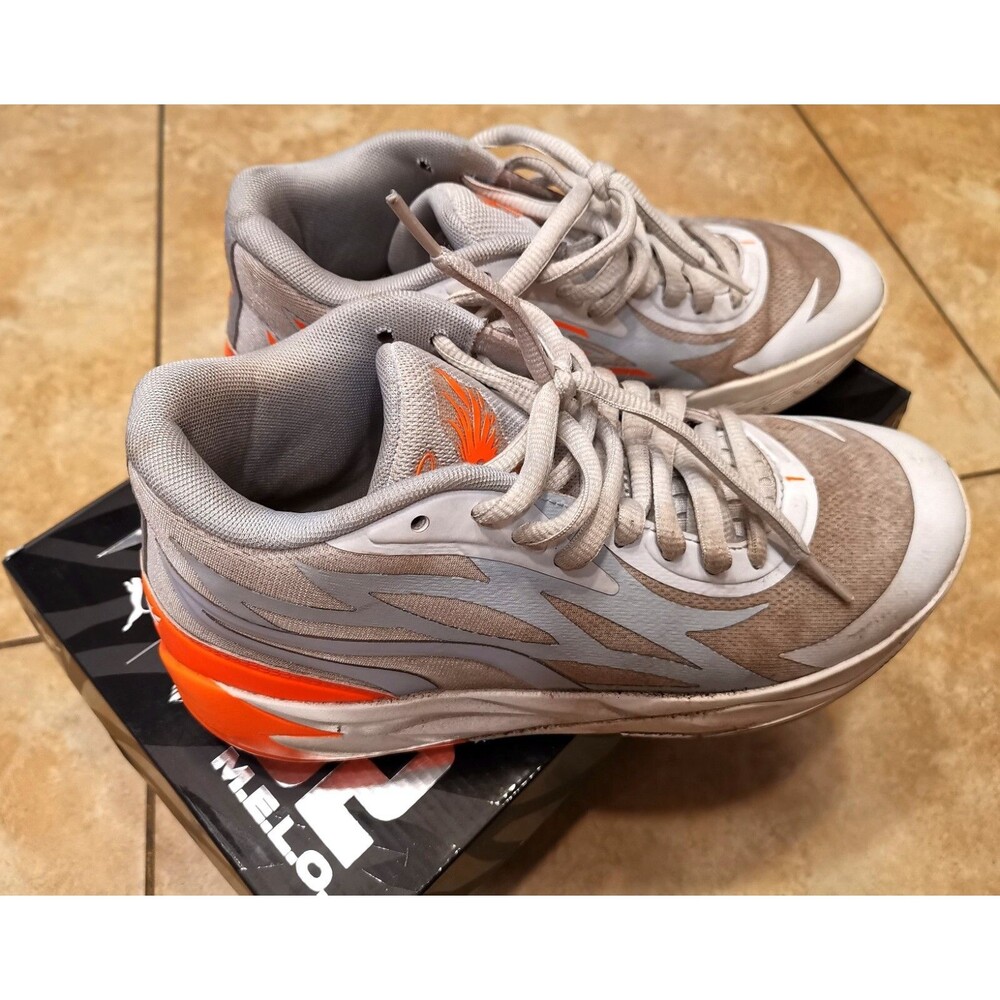 Puma MB.02 JR Platinum Gray Ultra Orange Size 7 Style 378358-02 come in box
